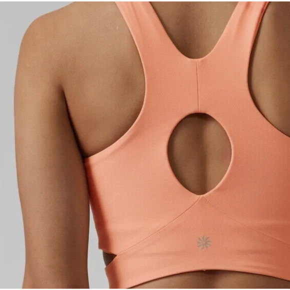 NWOT‎ Athleta Conscious Cut Out Crop Bra D-DD Coral Sunset Size Small - Picture 5 of 5